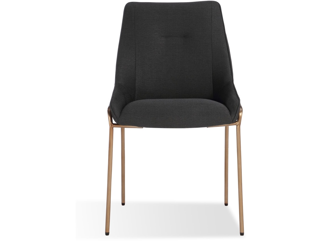 Cyrus Upholstered Dining Chair in Coal Fabric and Brushed Bronze Metal - image 4