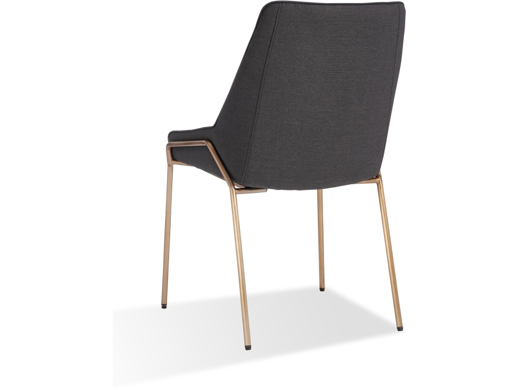 Cyrus Upholstered Dining Chair in Coal Fabric and Brushed Bronze Metal - image 5