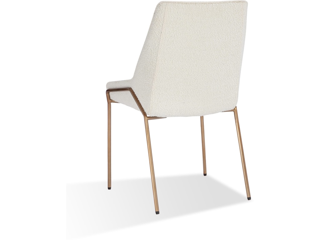 Cyrus Upholstered Dining Chair in Cottage Cheese Boucle and Brushed Bronze Metal - image 1