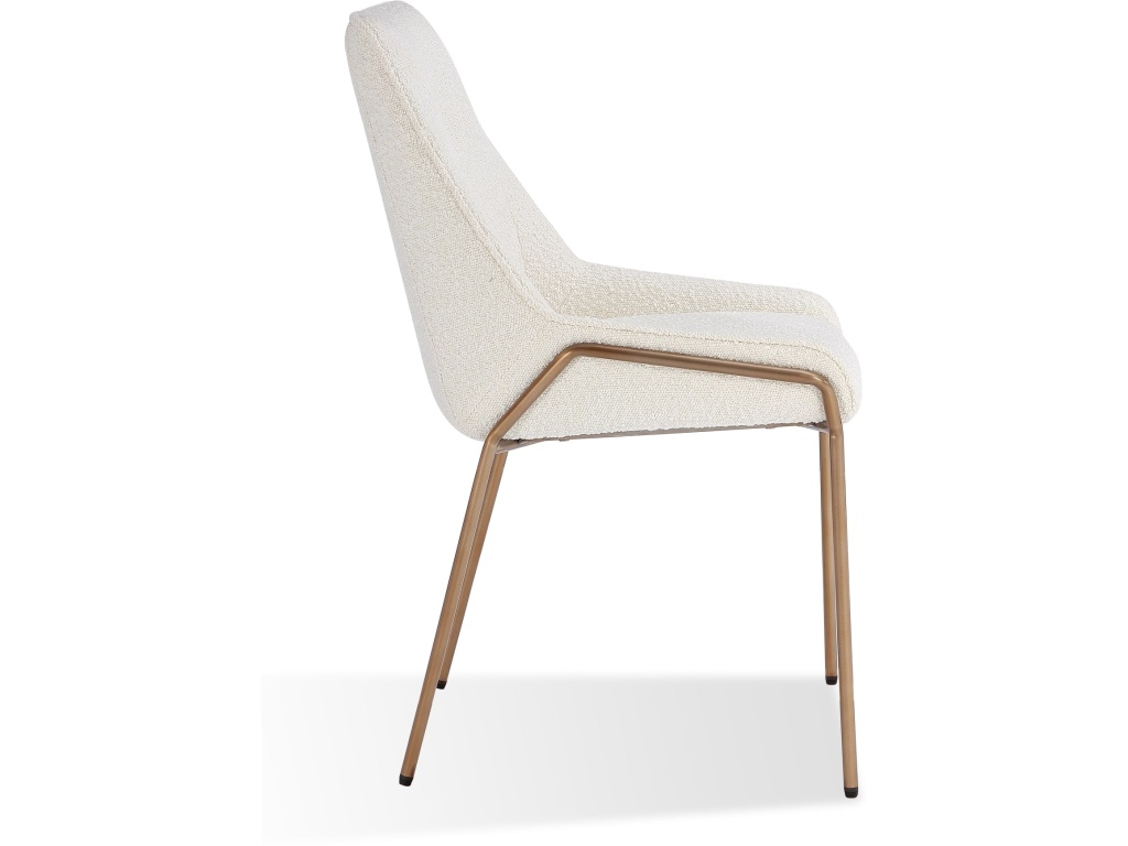 Cyrus Upholstered Dining Chair in Cottage Cheese Boucle and Brushed Bronze Metal - image 3