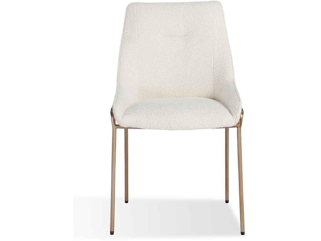 Cyrus Upholstered Dining Chair in Cottage Cheese Boucle and Brushed Bronze Metal - image 4