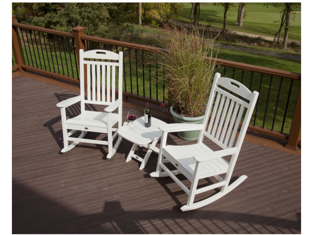 Trex Outdoor Furniture Yacht Club 3-Piece Rocker Set Rocking Chair Set, alternate view 4