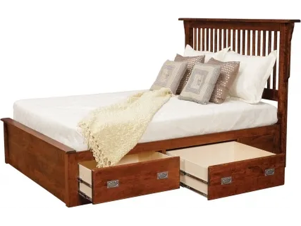 Lewiston King Slat Bed with Storage Drawers - image 1