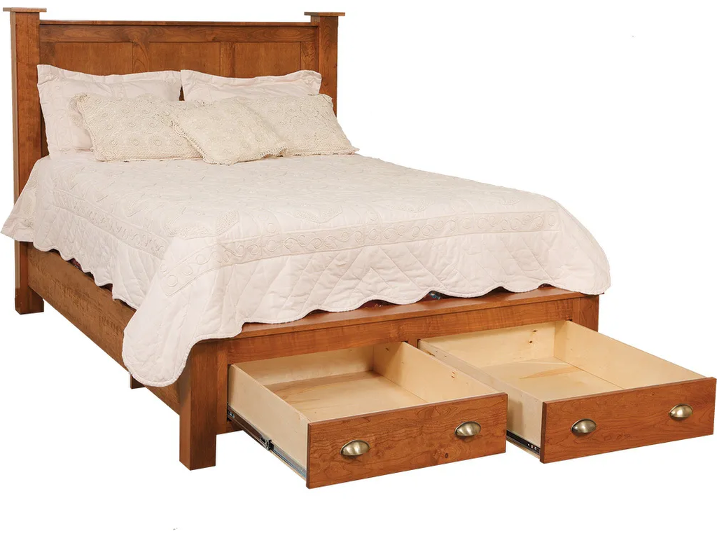 Treasure Queen Pedestal Bed w/ Two Footboard Drawers - image 2