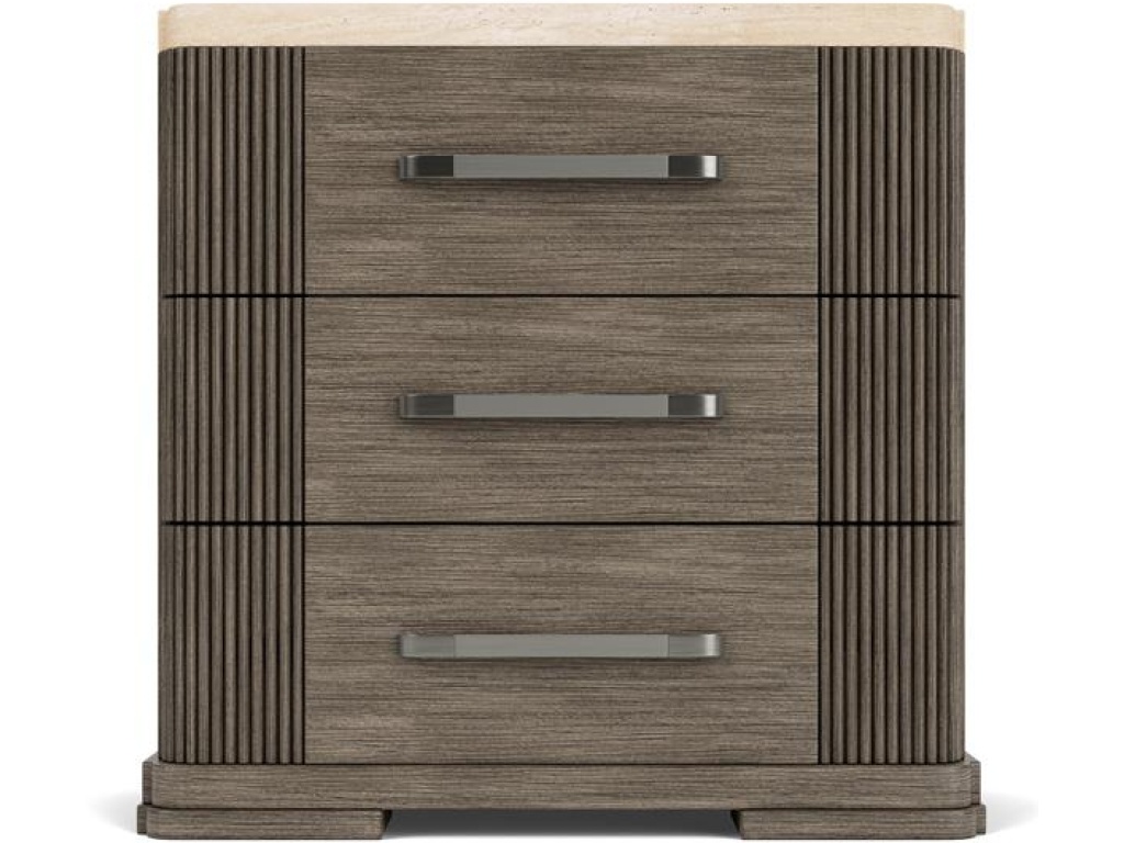 Stone Top Three Drawer Nightstand - image 2