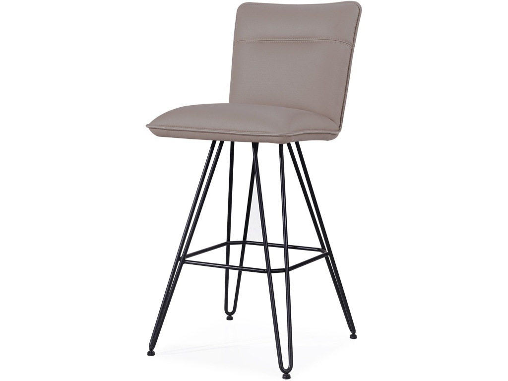 Demi Hairpin Leg Swivel Bar Stool in Taupe - image 1