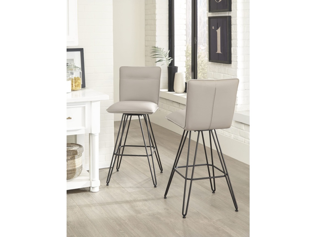Demi Hairpin Leg Swivel Bar Stool in Taupe - main image
