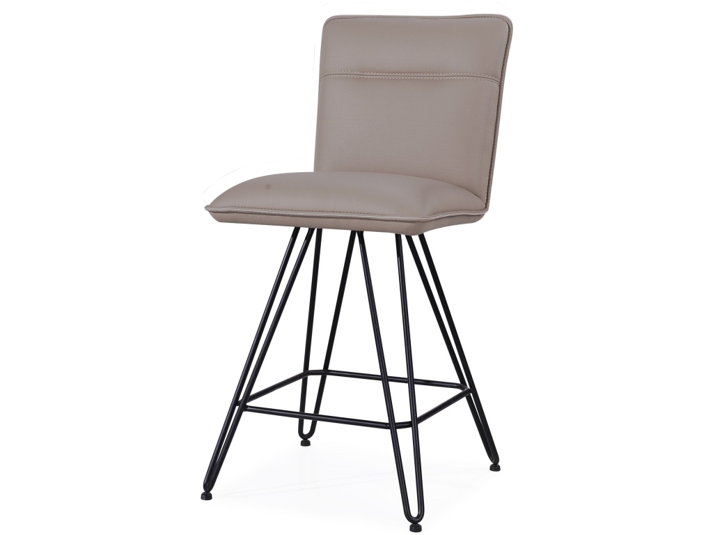 Demi Hairpin Leg Swivel Counter Stool in Taupe - image 1