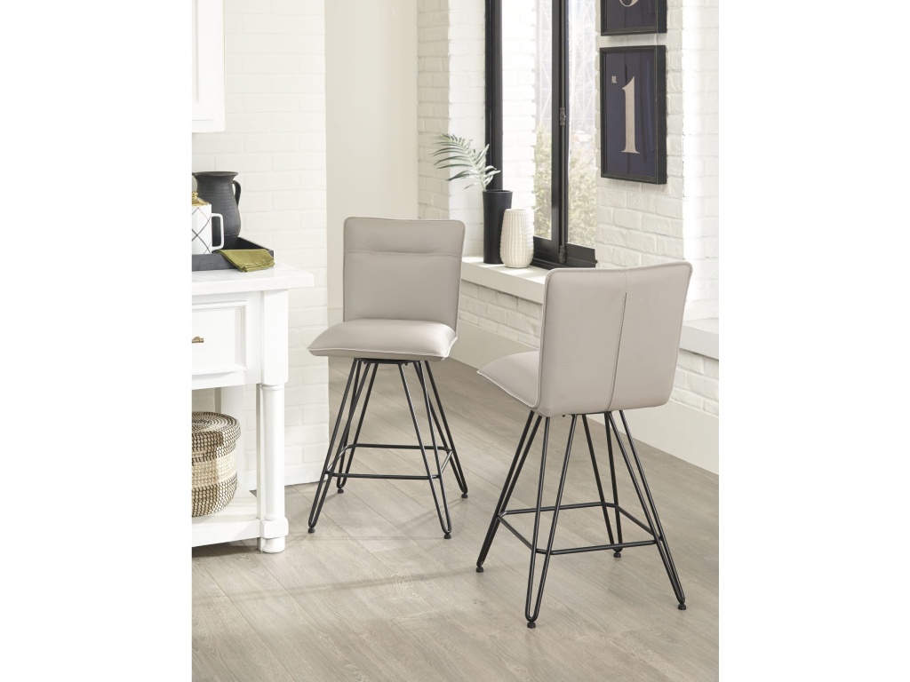 Demi Hairpin Leg Swivel Counter Stool in Taupe - main image