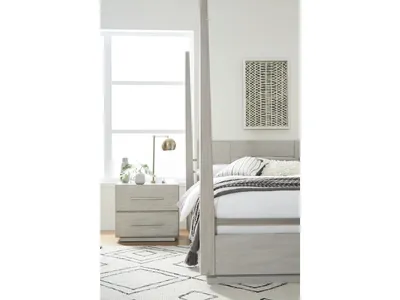Destination Two Drawer Nightstand in Cotton Grey