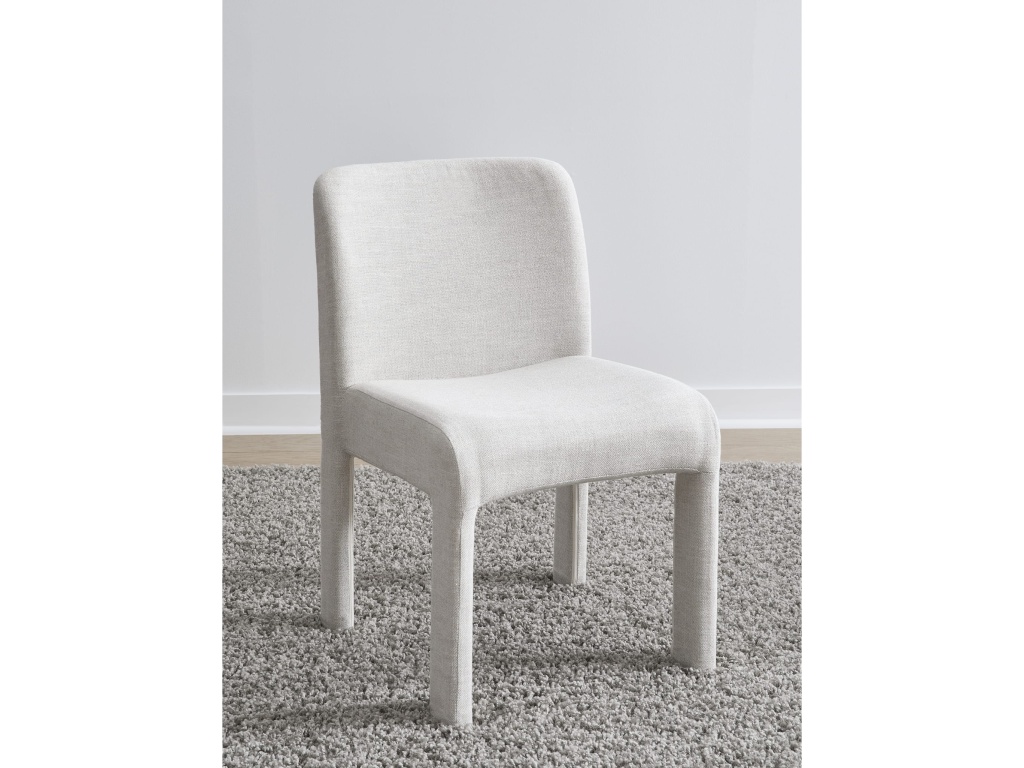 Devon Fully Upholstered Dining Chair in Turtle Dove Linen - main image