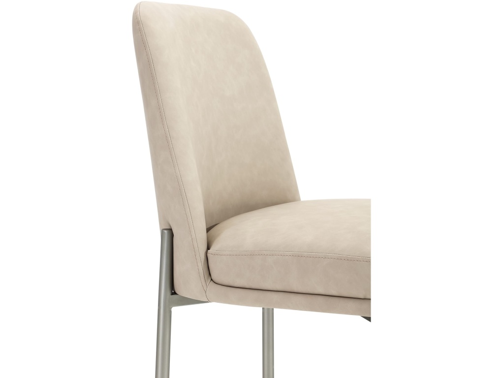 Dion Upholstered Counter Stool in Camel Synthetic Leather and Brushed Nickel Metal - image 4