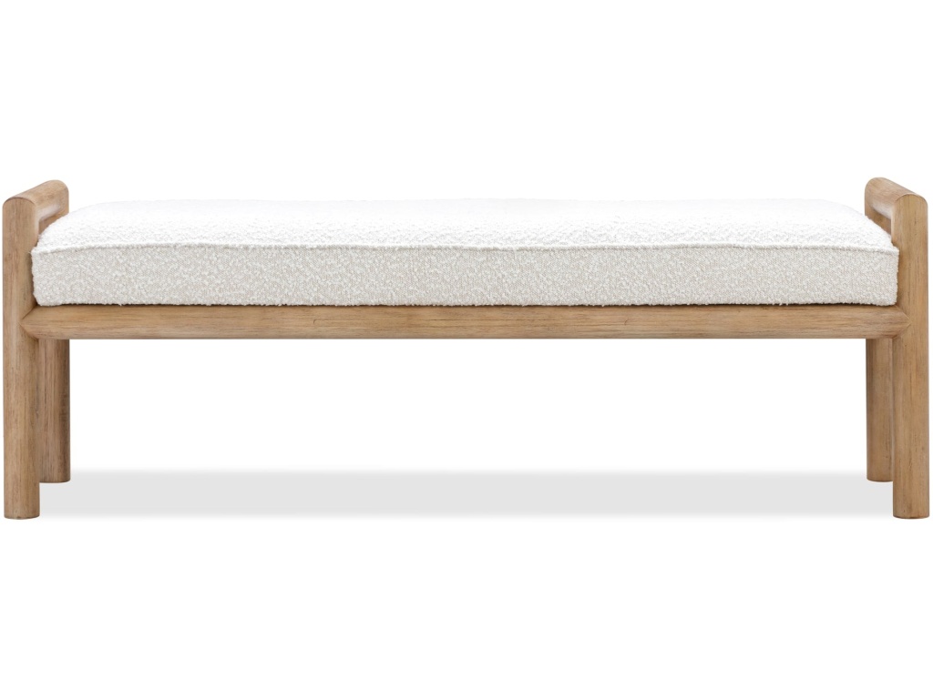 Dorsey Boucle Upholstered Wooden Bench in Granola and Ricotta - image 1