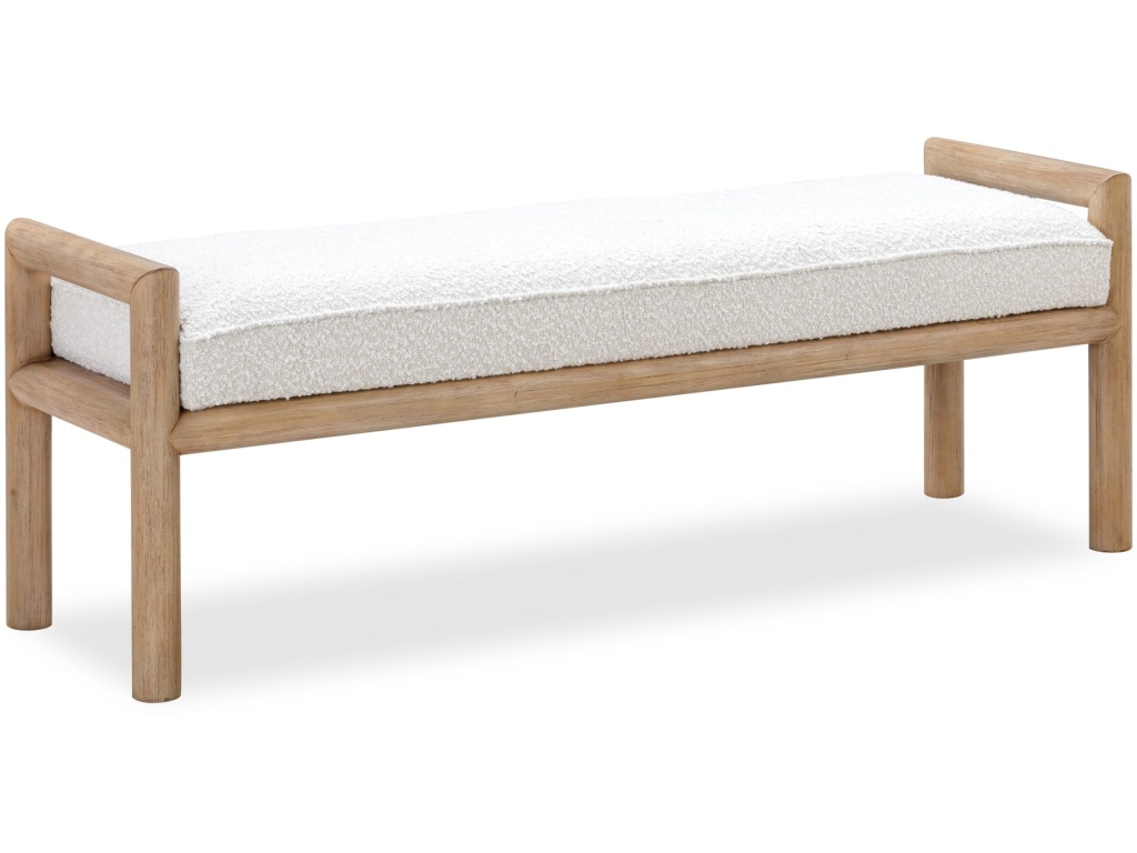 Dorsey Boucle Upholstered Wooden Bench in Granola and Ricotta - image 2