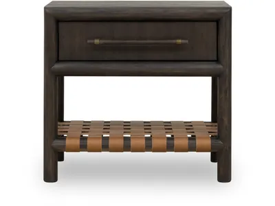 Dorsey One Drawer USB-charging Nightstand in Basalt Grey