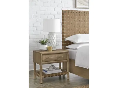 Dorsey One Drawer USB-charging Nightstand in Granola