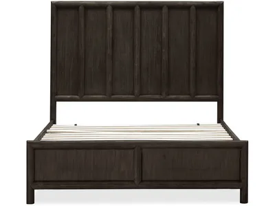 Dorsey Wooden Panel Bed in Basalt Grey