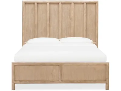 Dorsey Wooden Panel Bed in Granola