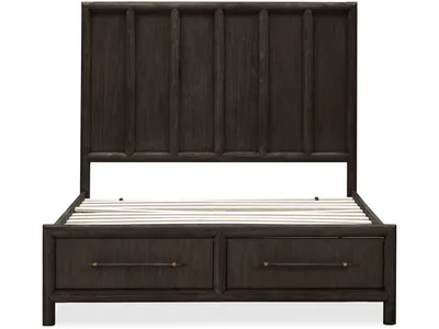 Dorsey Wooden Two Drawer Storage Bed in Basalt Grey