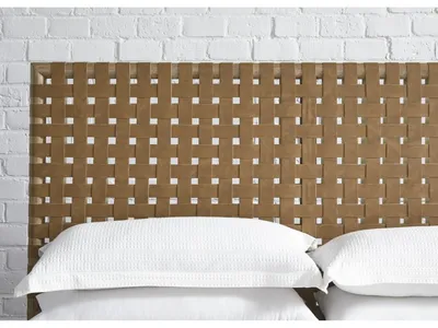 Dorsey Woven Panel Bed in Granola and Ginger