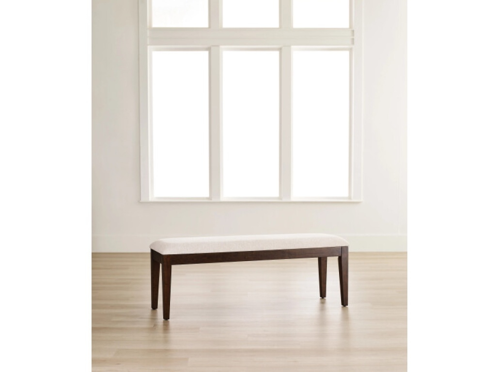 Upholstered Dining Bench, Mocha - image 1