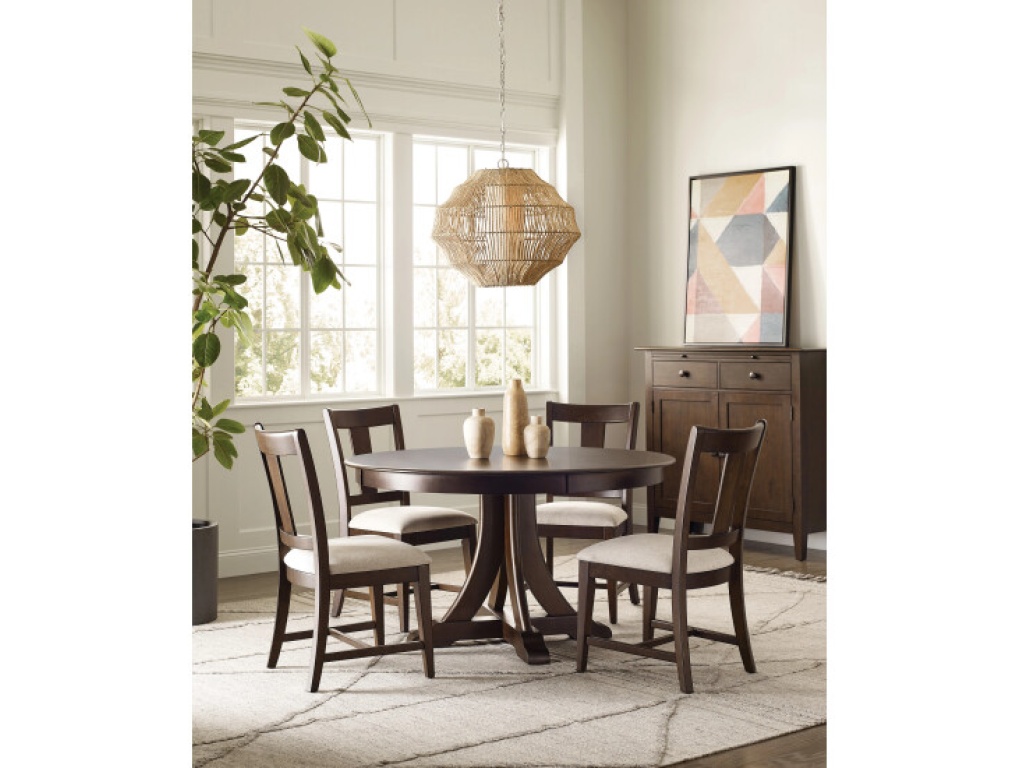 54" Round Quad Table, Mocha - image 1