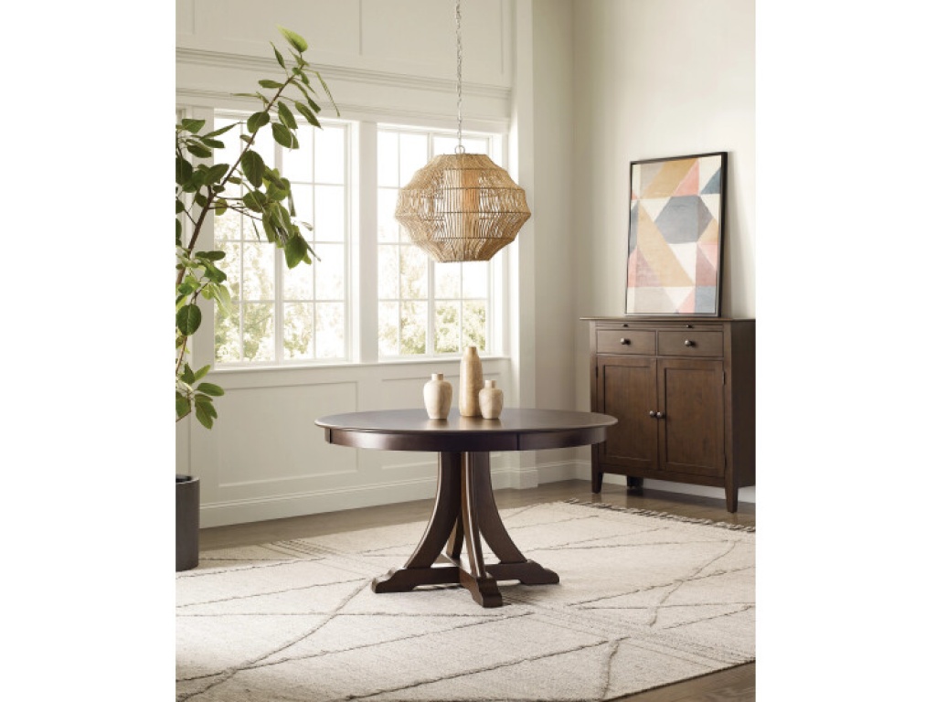 54" Round Quad Table, Mocha - image 2