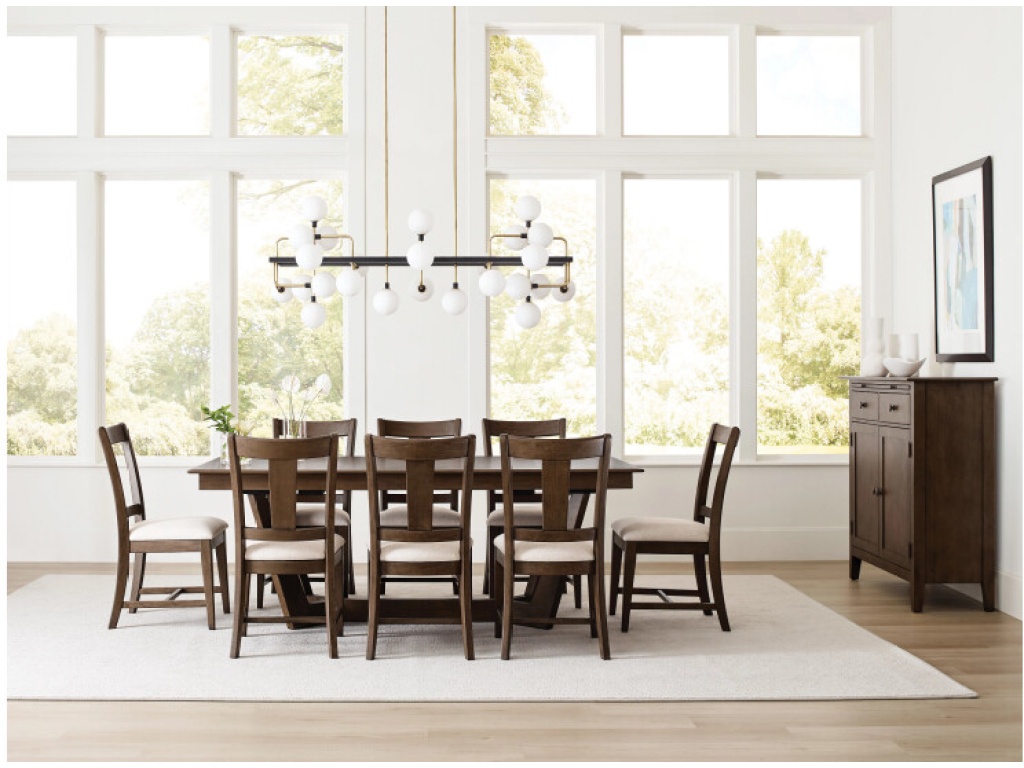 80" Rectangular Trestle Table Pkg, Mocha - image 1