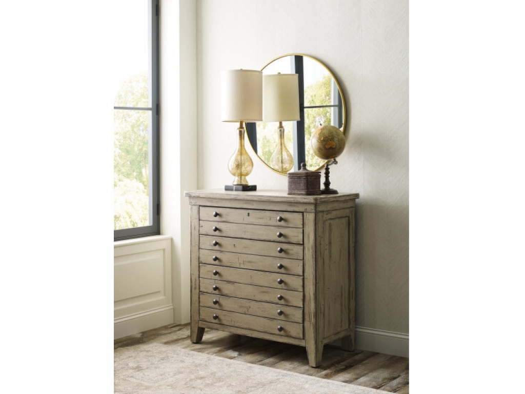 Brimley Map Drawer Bachelor'S Chest - Cameo Finish - image 1