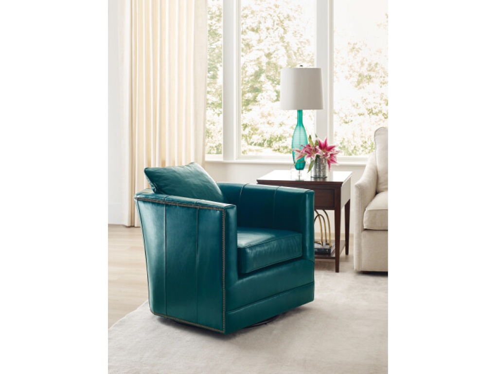 Brock Barrel Swivel Glider - Leather - image 1