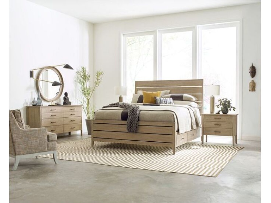Incline Qn Oak High Bed W/Storage Rails - Complete - image 3