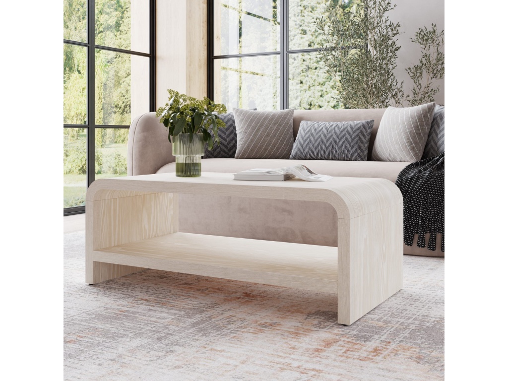 Drake Ash Wood Coffee Table in Sugar - main image