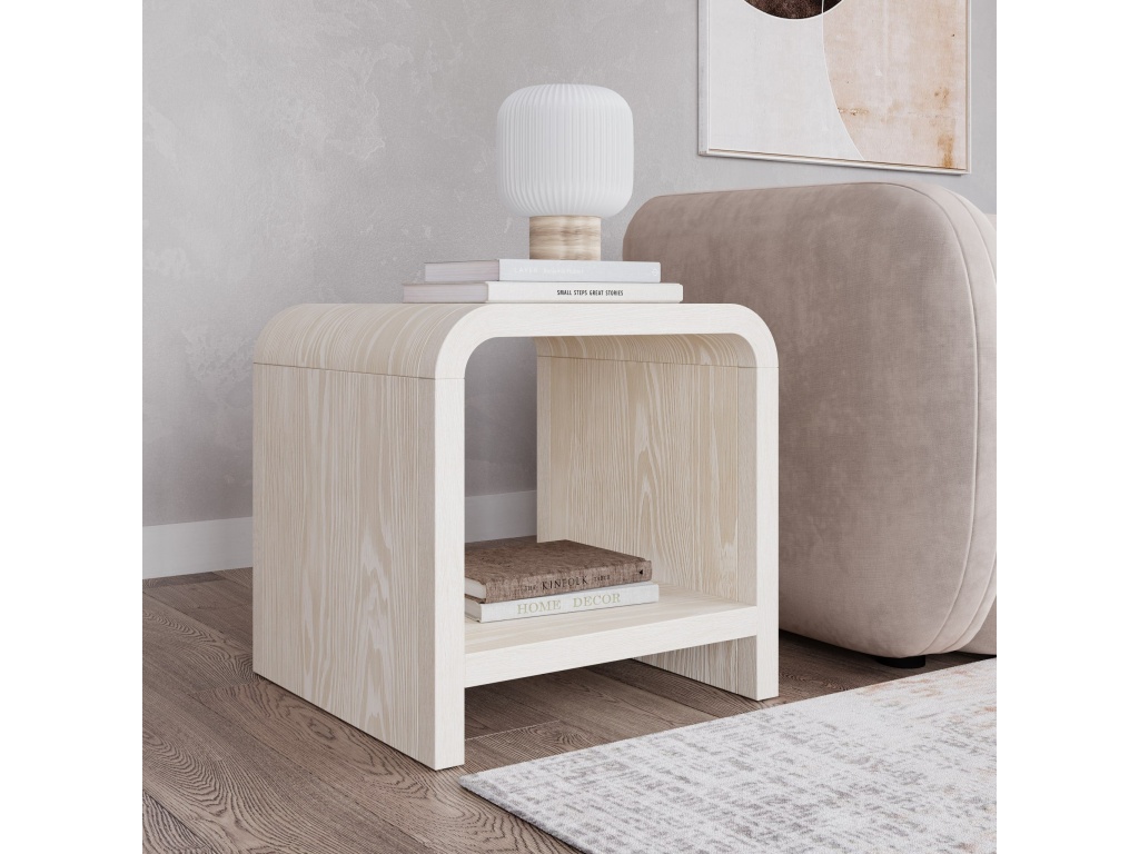 Drake Ash Wood Side Table in Sugar - main image