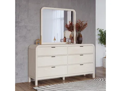 Drake Beveled Glass Wall or Dresser Mirror in Sugar - Alternative View