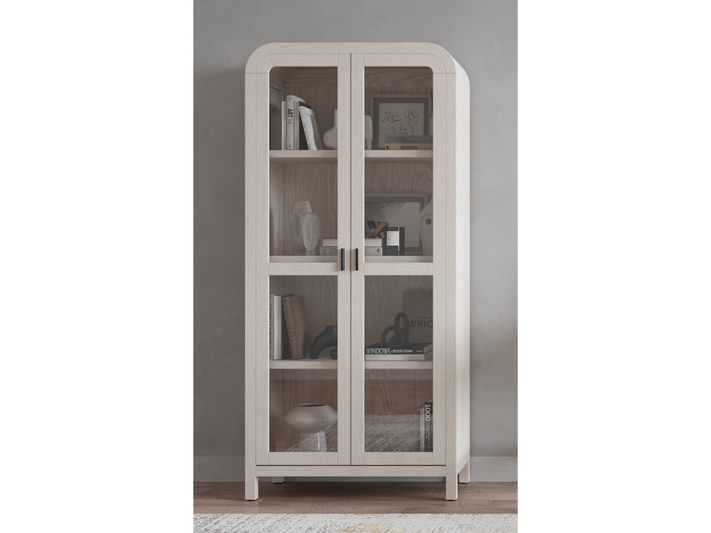 Drake Glass Door Wooden Bookcase in Sugar - main image