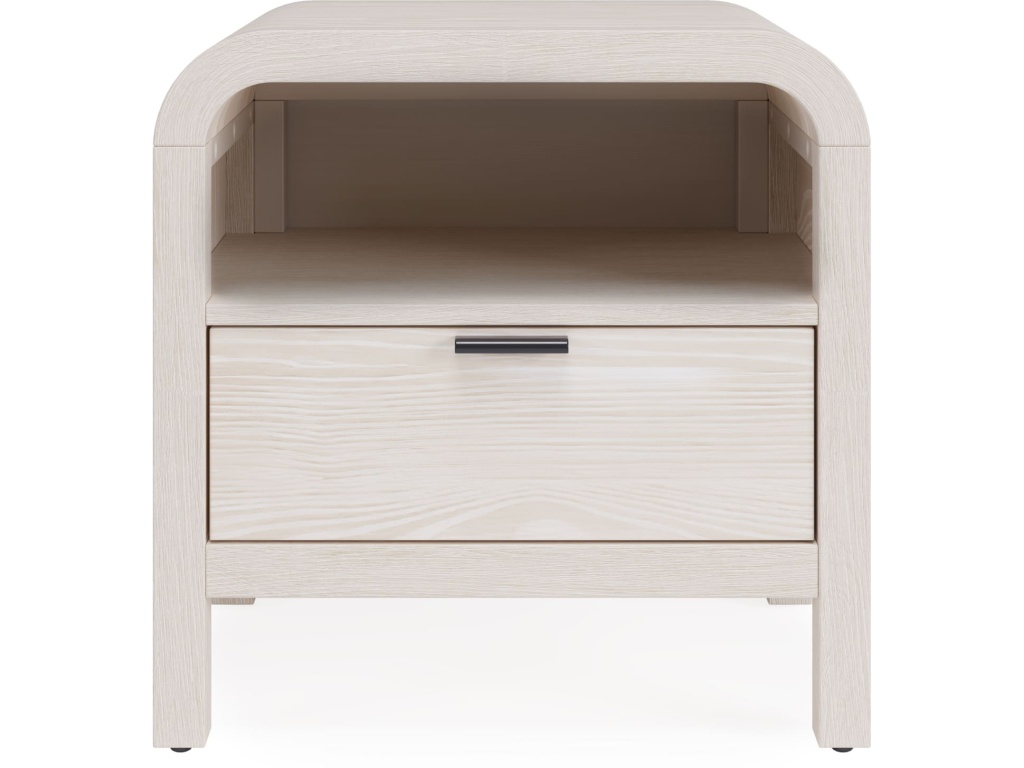 Drake One Drawer One Shelf USB-Charging Nightstand in Sugar - image 1