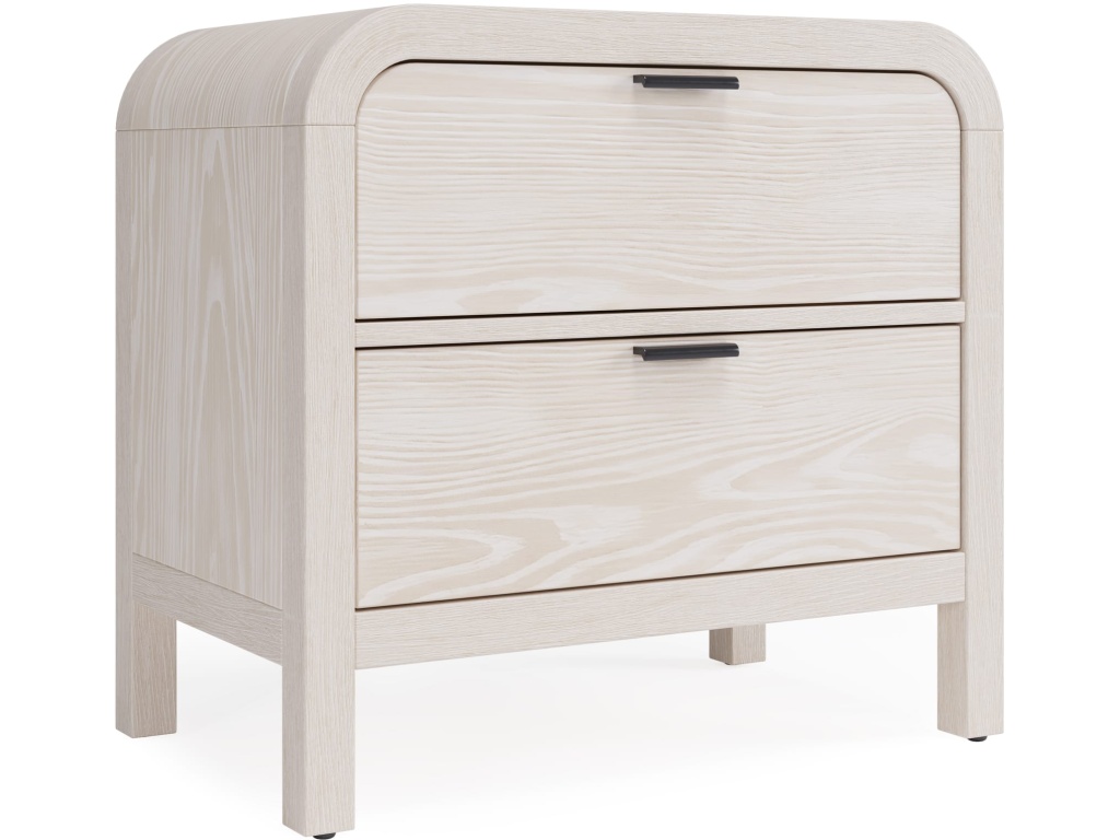 Drake Two Drawer USB-Charging Nightstand in Sugar - image 1