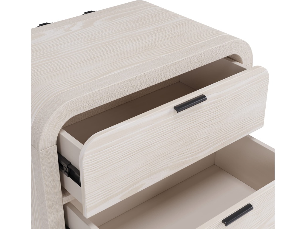 Drake Two Drawer USB-Charging Nightstand in Sugar - image 3