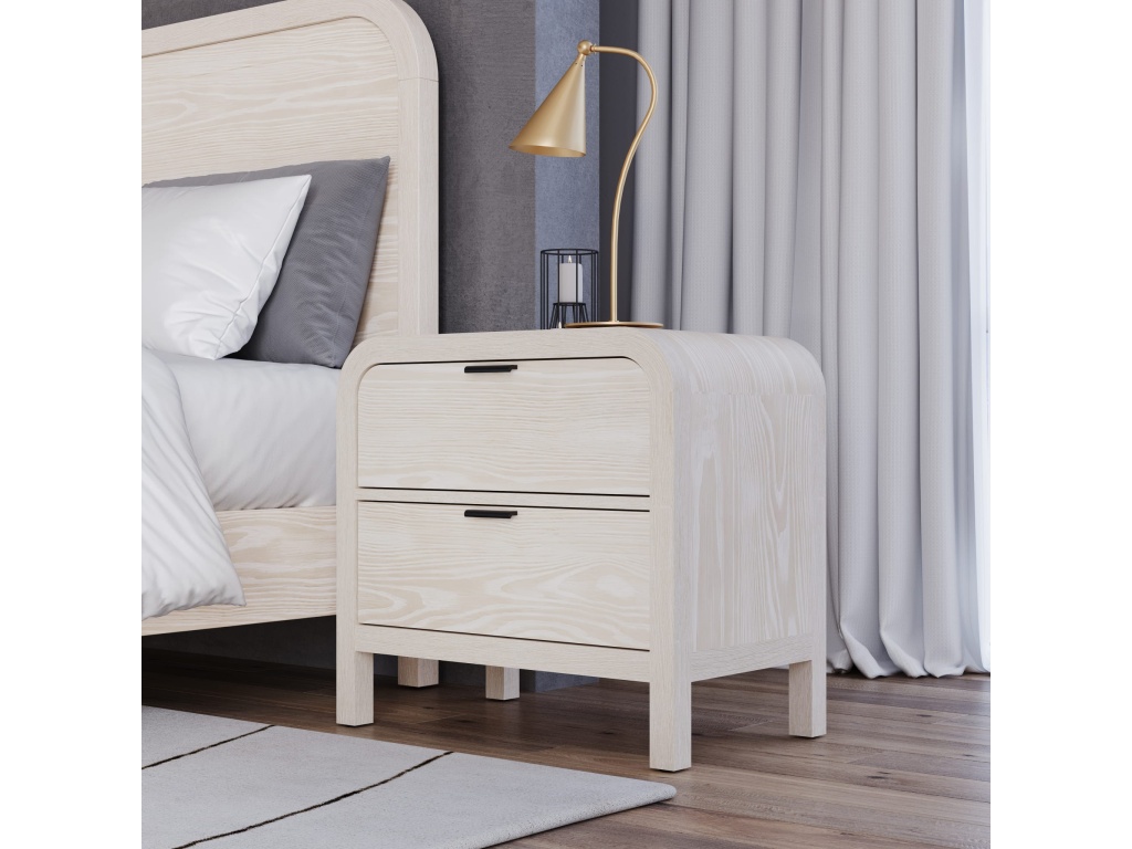 Drake Two Drawer USB-Charging Nightstand in Sugar - main image