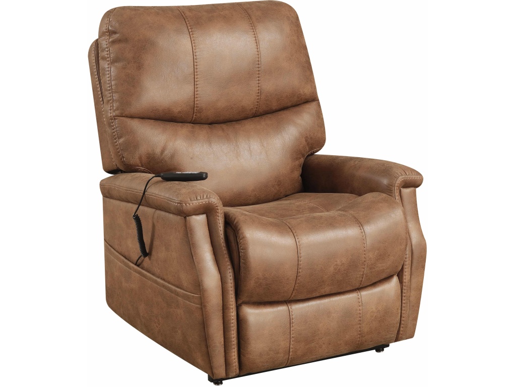 PRI Faux Leather Dual Motor Lift Chair in Badlands Saddle - main image