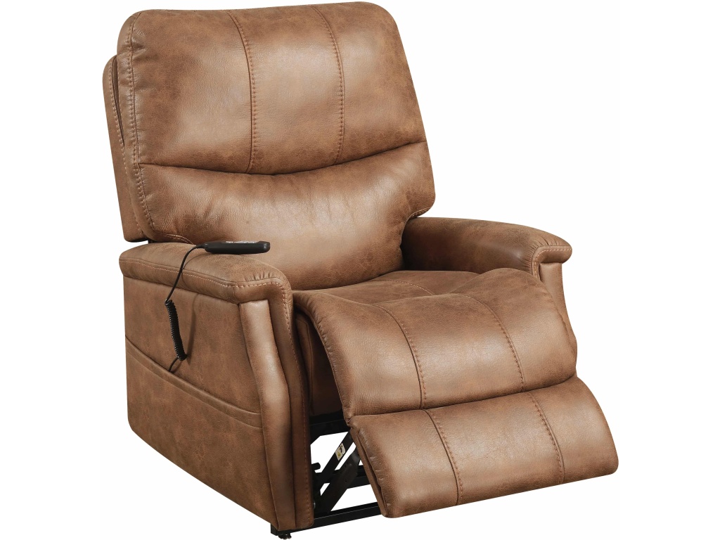 PRI Faux Leather Dual Motor Lift Chair in Badlands Saddle - image 1