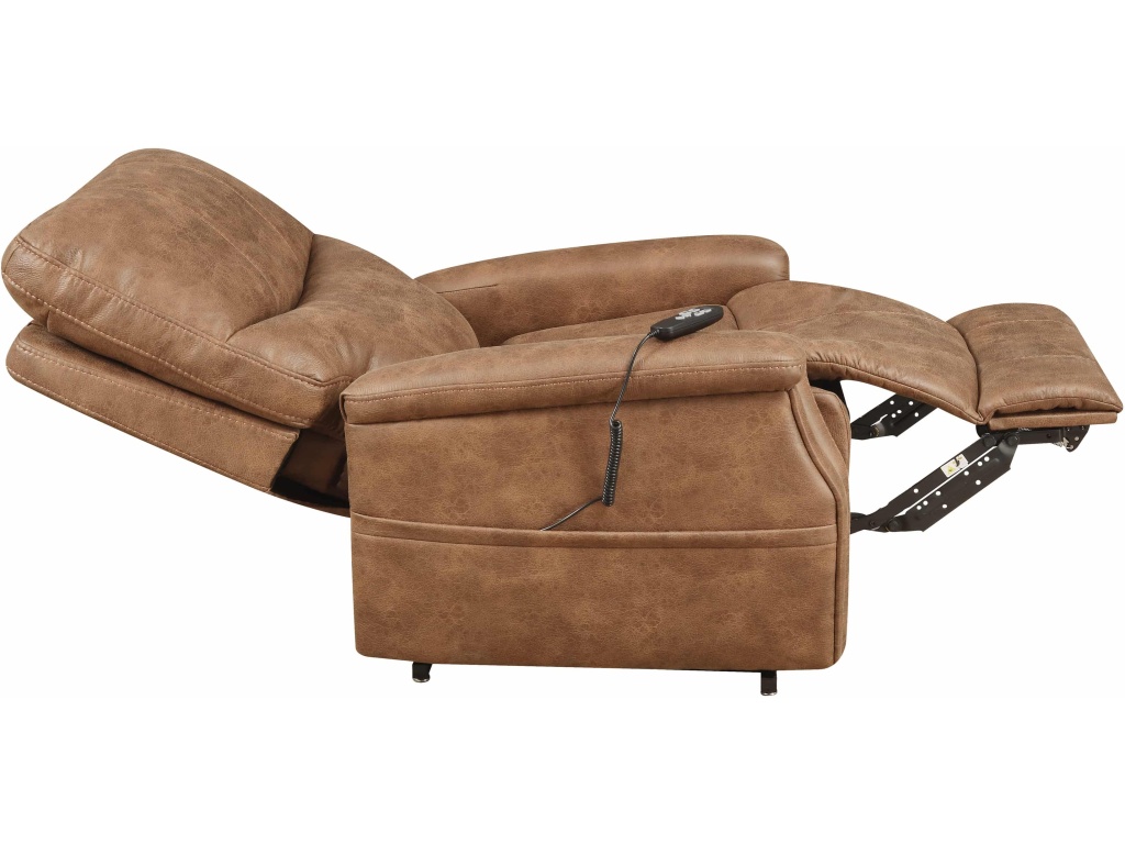PRI Faux Leather Dual Motor Lift Chair in Badlands Saddle - image 3