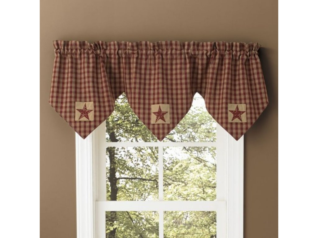 Park Designs Sturbridge Patch Lined Triple Point Valance - image 2