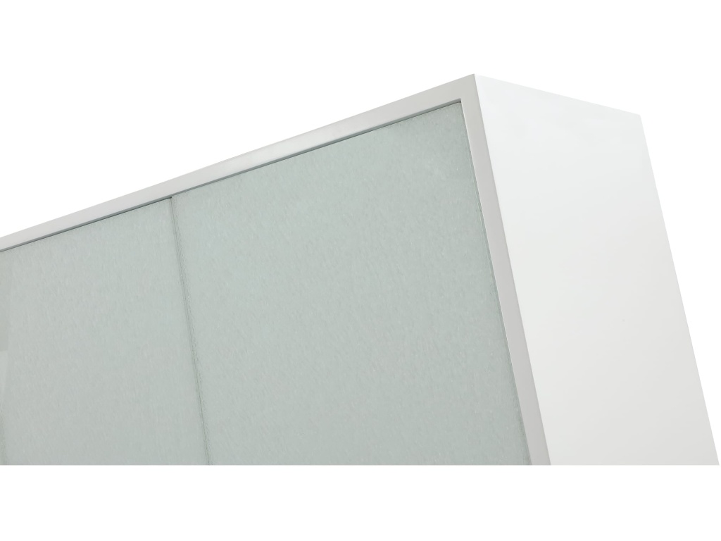 Eliza Cracked Glass Sideboard in Brushed Stainless in White and Brushed Stainless Steel - image 2