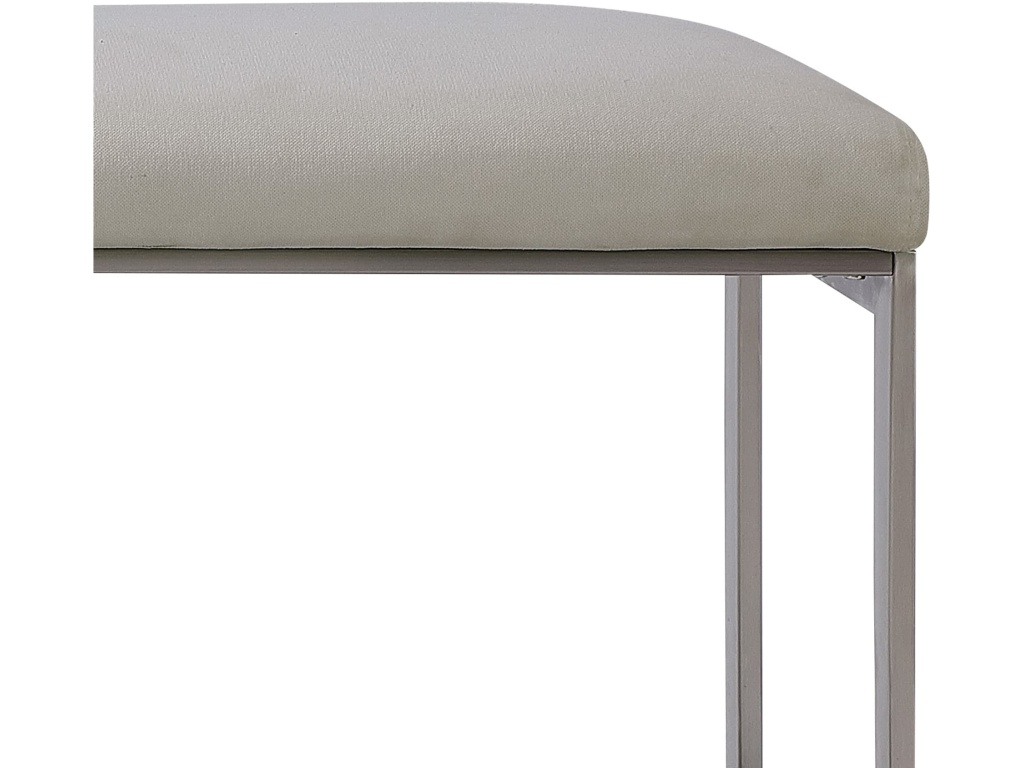 Eliza Upholstered Dining Bench in Dove and Brushed Stainless Steel - image 4