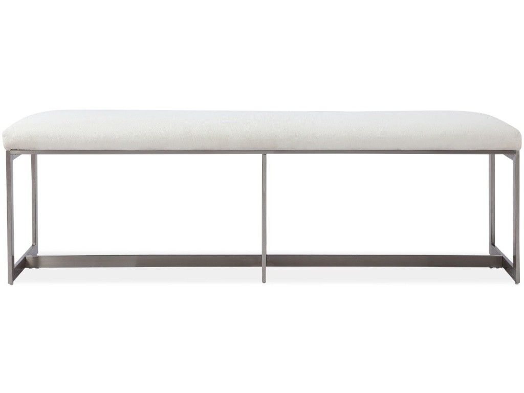 Eliza Upholstered Dining Bench in Pearl and Brushed Stainless Steel - image 3