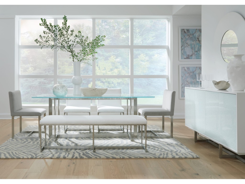Eliza Upholstered Dining Chair in Dove and Brushed Stainless Steel - image 2