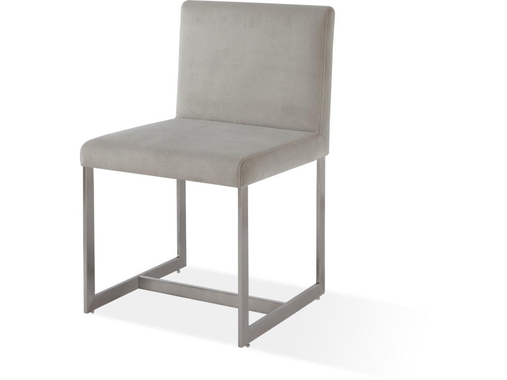 Eliza Upholstered Dining Chair in Dove and Brushed Stainless Steel - image 3