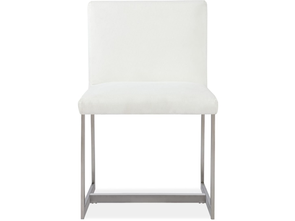Eliza Upholstered Dining Chair in Pearl and Brushed Stainless Steel - image 3