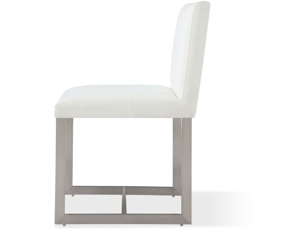 Eliza Upholstered Dining Chair in Pearl and Brushed Stainless Steel - image 4